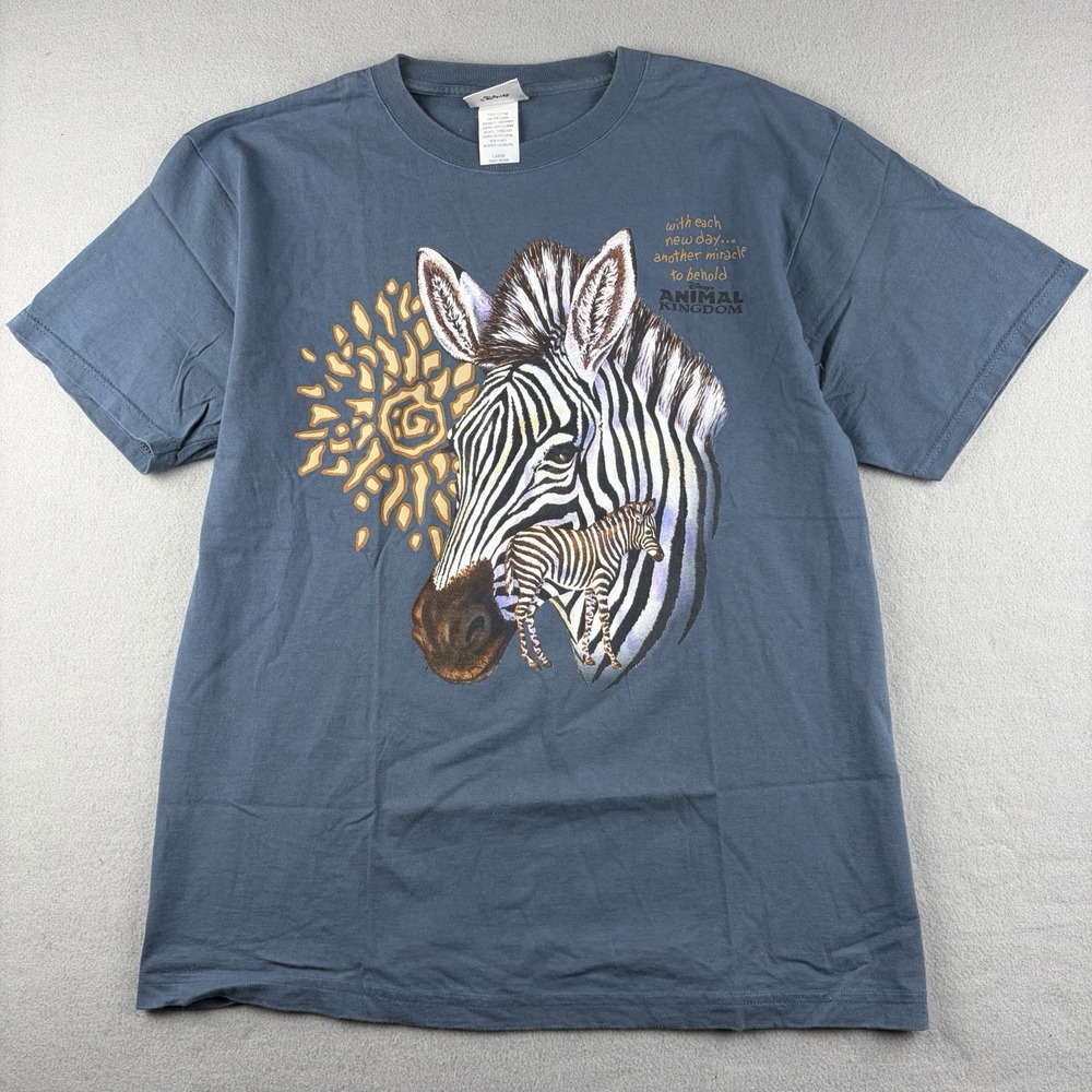 Vintage Disney Animal Kingdom Zebra T Shirt Made in USA Men's Large Y2K